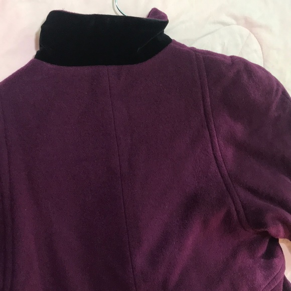 Vintage Long Purple Wool Coat with Pockets - Picture 5 of 16